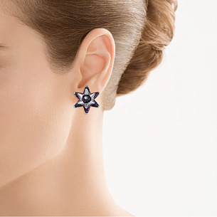 Серьги из серебра с фианитом