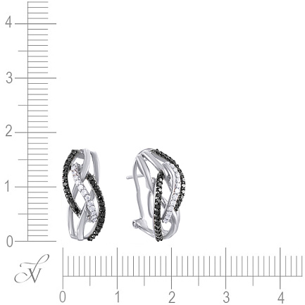 Серьги из белого золота с бриллиантами