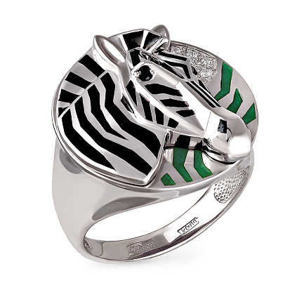 Кольцо из серебра с фианитами