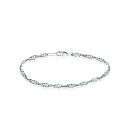 Браслет автомат из серебра, плетение двойное панцирное