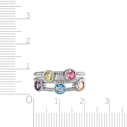 Кольцо из серебра с фианитом