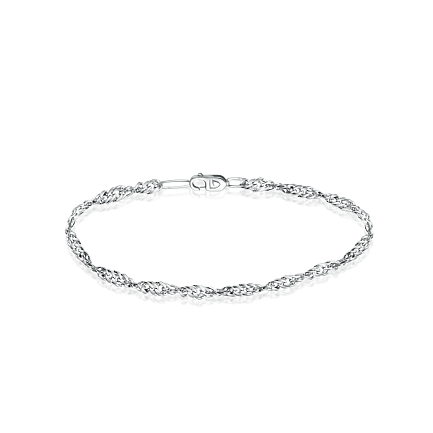 Браслет автомат из серебра, плетение двойное панцирное