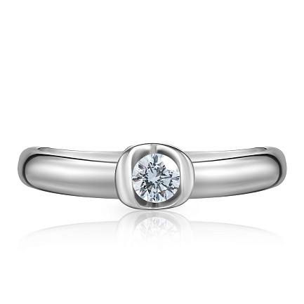 Кольцо из белого золота с бриллиантом