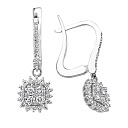 Серьги с английским замком из белого золота с бриллиантами