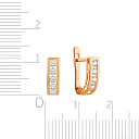 Серьги детские из красного золота с фианитом