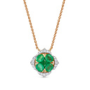 Колье из красного золота с бриллиантами, изумрудом