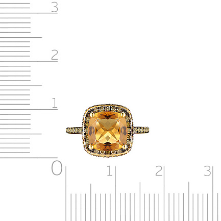Кольцо из желтого золота с цитрином