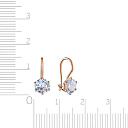 Серьги с французским замком из красного золота с фианитом