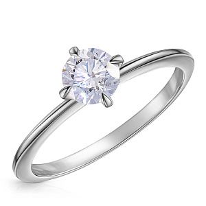 Кольцо из белого золота с бриллиантом