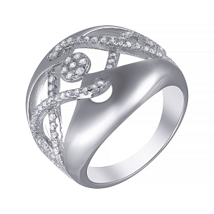 Кольцо из серебра с фианитом