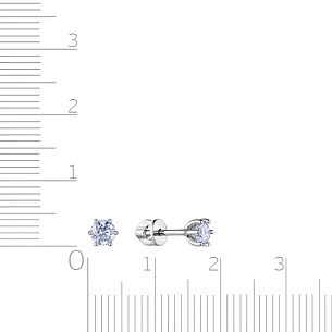 Пусеты из белого золота с бриллиантами