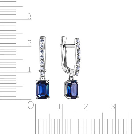 Серьги с английским замком из белого золота с бриллиантами