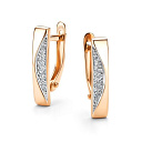 Серьги с английским замком из красного золота с бриллиантами