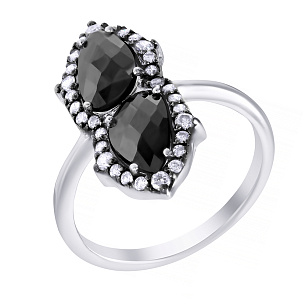 Кольцо из серебра с фианитом