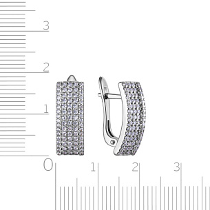 Серьги с английским замком из серебра с фианитом