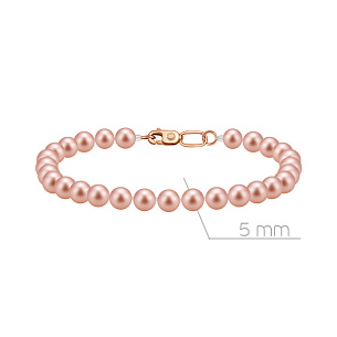 Браслет декоративный из красного золота с жемчугом