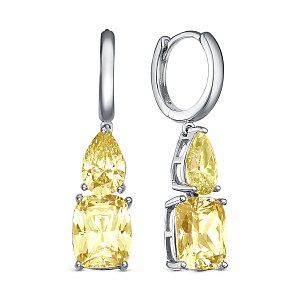 Серьги с английским замком из серебра с алпанитами