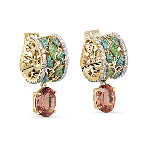 Серьги с английским замком из желтого золота