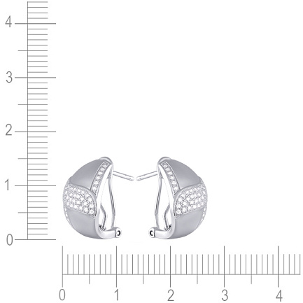 Серьги из серебра с фианитом