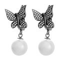 Серьги с английским замком из серебра с жемчугом