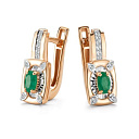 Серьги с английским замком из красного золота с бриллиантами