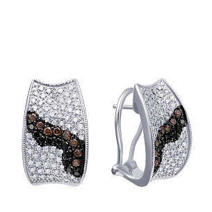 Серьги из белого золота с бриллиантами