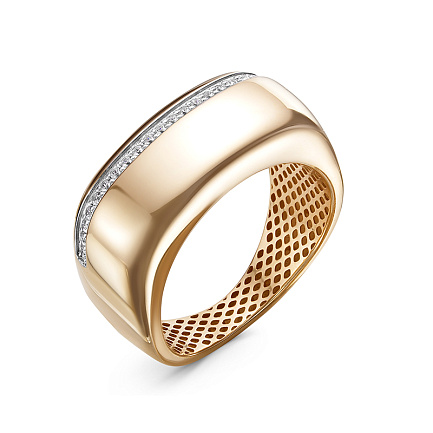 Кольцо из красного золота с бриллиантами