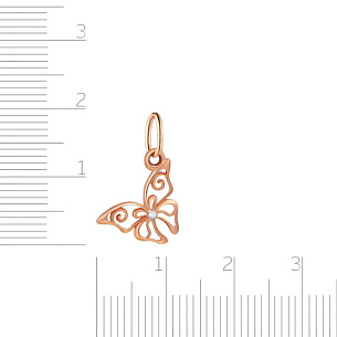 Подвеска из красного золота с фианитом