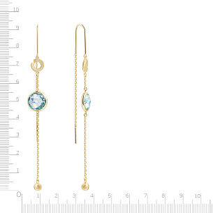 Серьги из жёлтого золота с голубым топазом