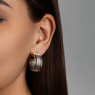 Пусеты из серебра с золочением