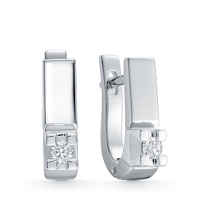 Серьги из белого золота с бриллиантами