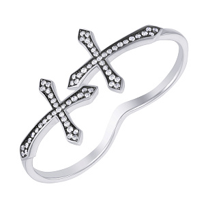 Кольцо из серебра с фианитом