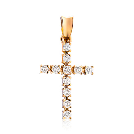 Подвеска из красного золота с бриллиантами