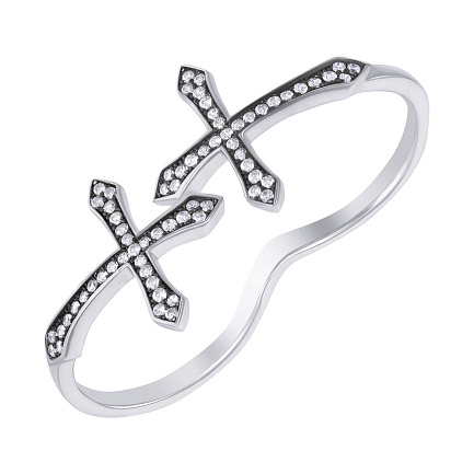 Кольцо из серебра с фианитом