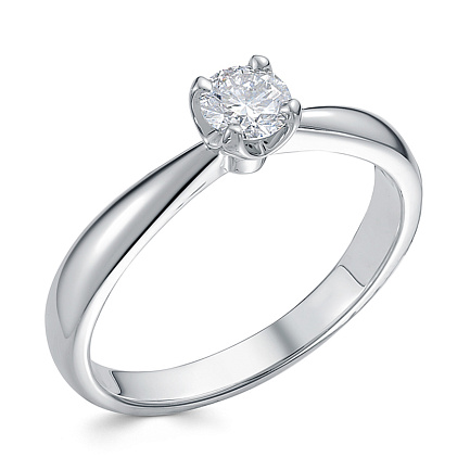 Кольцо из белого золота с бриллиантом