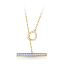 Колье из желтого золота с фианитом