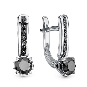 Серьги из белого золота с бриллиантами