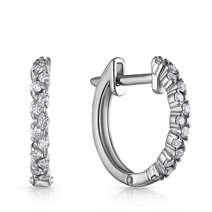 Серьги Конго из белого золота с бриллиантами