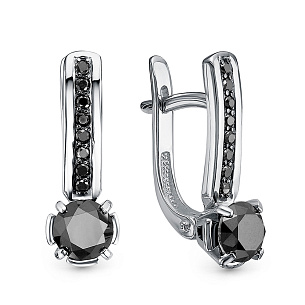 Серьги из белого золота с бриллиантом