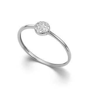 Кольцо из белого золота с бриллиантами