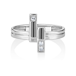 Кольцо из серебра с бриллиантами