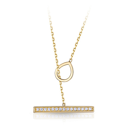 Колье из желтого золота с фианитом