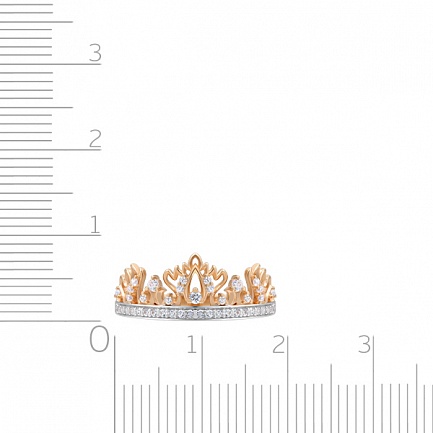 Кольцо из красного золота с фианитом