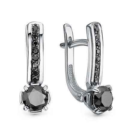 Серьги из белого золота с бриллиантами