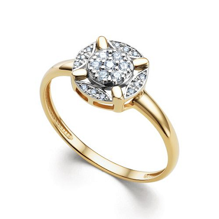 Кольцо из желтого золота с бриллиантами