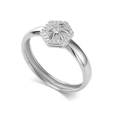 Кольцо из белого золота с бриллиантами