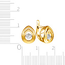 Серьги с английским замком из желтого золота с бриллиантами