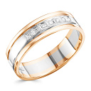 Кольцо обручальное из комбинированного золота