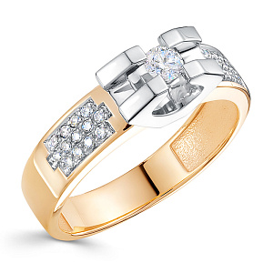 Кольцо из красного золота с бриллиантами