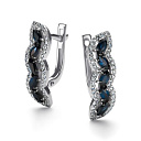 Серьги с английским замком из белого золота с бриллиантами